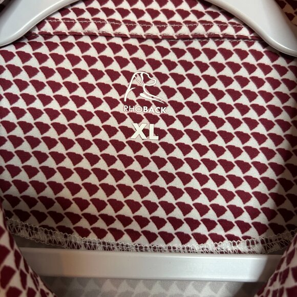 Rhoback Polo Shirt Mens XL Palmetto South Carolina Performance Golf Burgundy - Picture 7 of 7